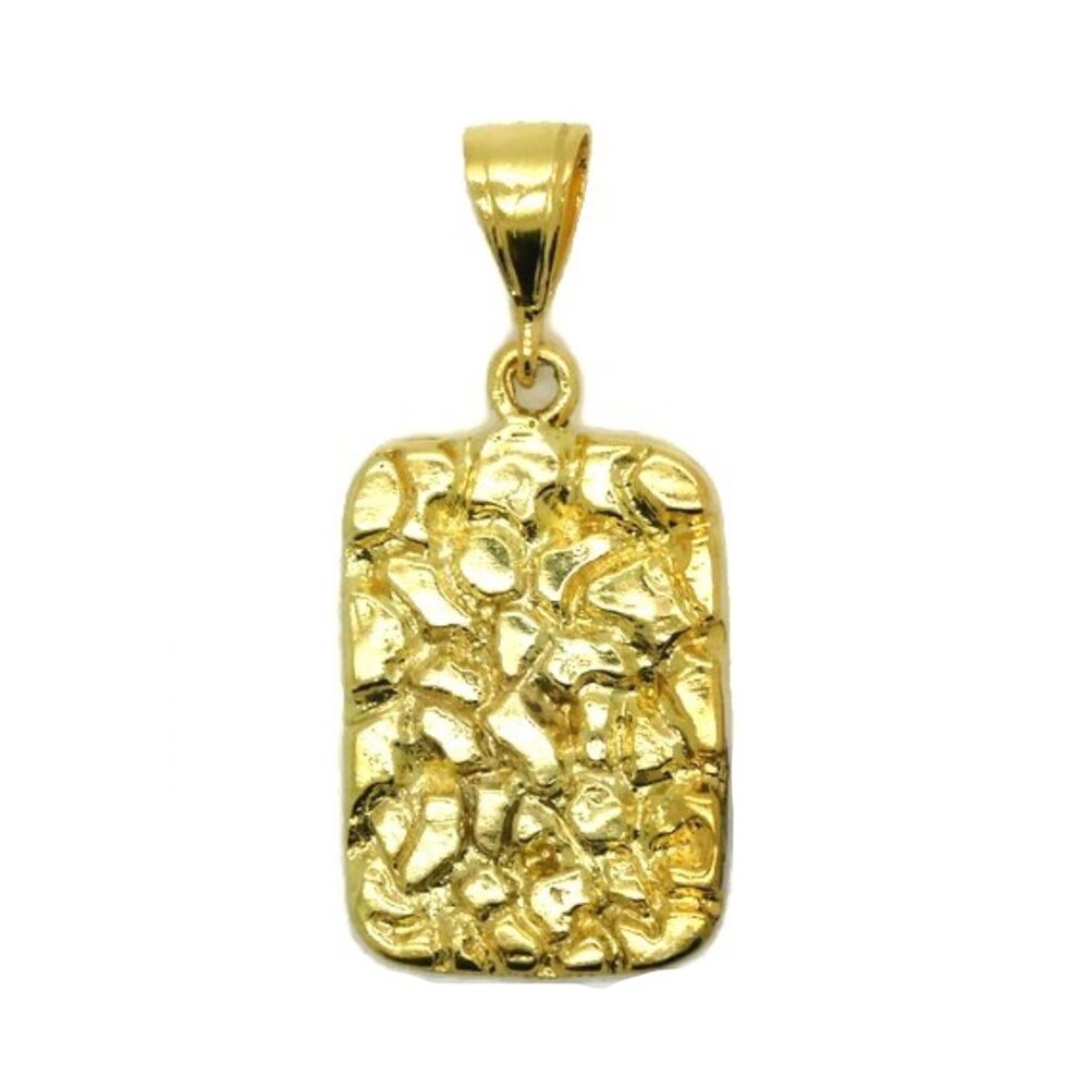 14K X-Large Nugget Yellow Gold Pendant Charm